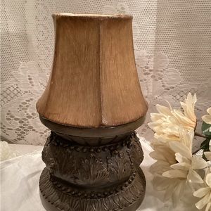 Brown Rustic Woodgrain Look Vinyl Bell Clip On Lamp Shade